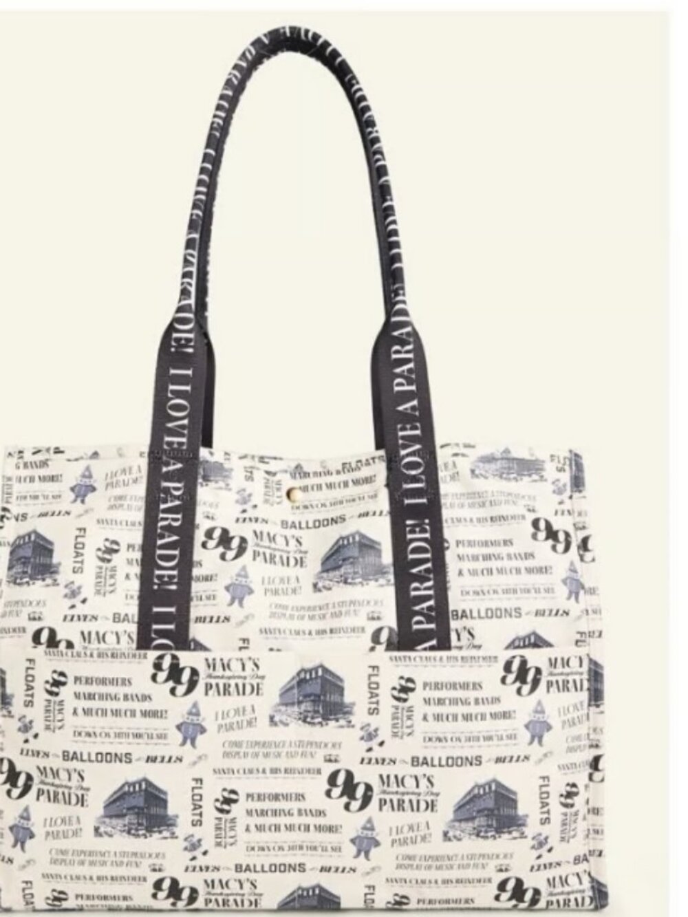 NWT Macy’s Thanksgiving Day Parade Large Wax‑Coated Tote Bag - B159